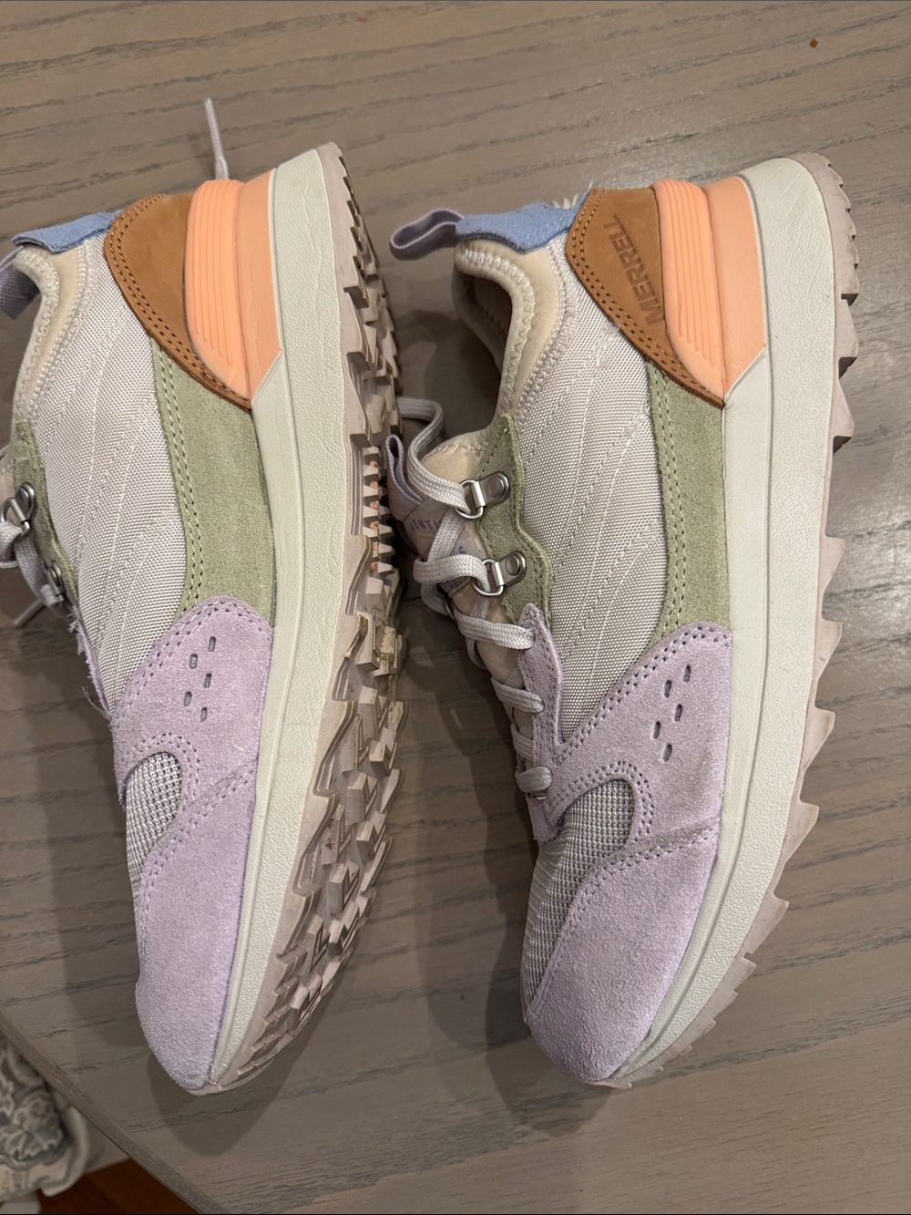 Merrell Women’s Lace-Up Sneakers in Cream & Light Purple - Picture 3 of 4